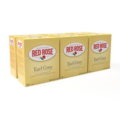 Red Rose Earl Grey Tea Full Flavored Black Tea With 50 Individually Wrapped Tea Bags Per Box (Pack Of 