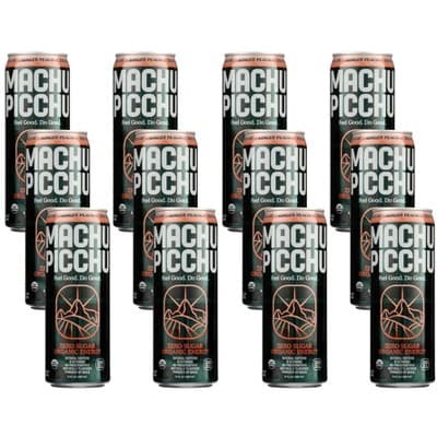 Machu Picchu Organic Ginger Peach Energy Drink Zero Sugar