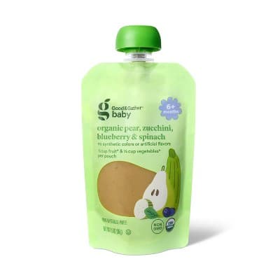 Organic Pear Zucchini Blueberry Spinach Baby Food Pouch - Good &#38; Gather&#8482;