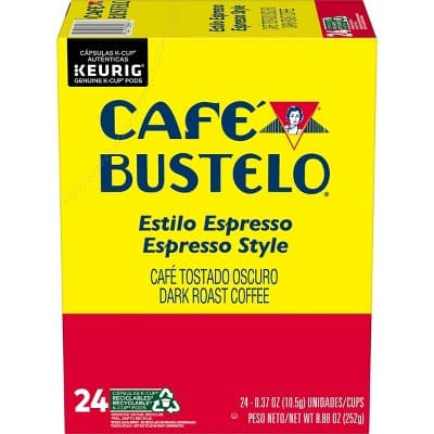 Cafe Bustelo Espresso K Cup Pods For Keurig Brewers, Dark Roast Coffee, Espresso