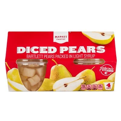 Diced Pears In Light Syrup Fruit Cups - Market Pantry&#8482;