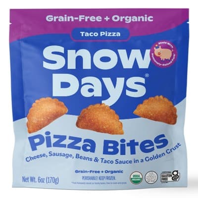 Snow Days  Gluten Free Organic Taco Pizza Bites