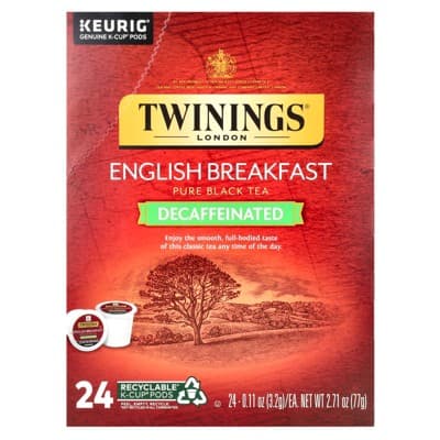 Twinings English Breakfast Decaf Tea For Keurig Brewers 24 K-Cups (Pack Of 