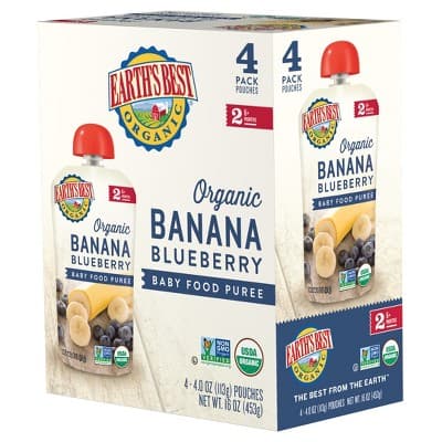 Earth'S Best Organic Banana Blueberry Baby Food Pouch