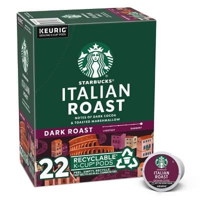 Starbucks Keurig Italian Roast Dark Roast Coffee Pods - 22 K