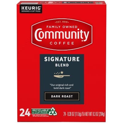 Community Coffee Signature Blend Coffee Pods, Signature Dark Roast, (Pack Of 