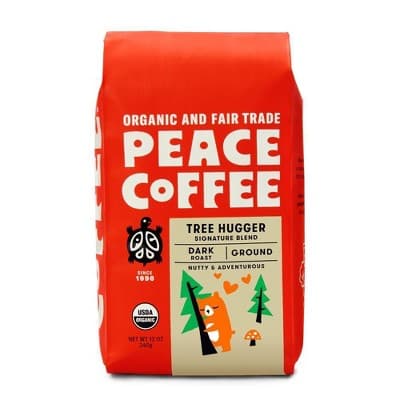Peace Coffee Dark Roast Tree Hugger Ground Coffee