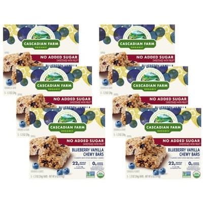 Cascadian Farm Blueberry Vanilla Chewy Bars No Sugar Added