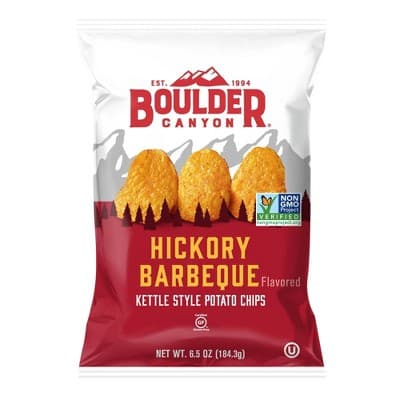 Boulder Canyon Potato Chips Kettle Cooked Classic Cut Hickory Barbeque