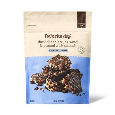 Dark Chocolate, Caramel, Pretzel With Sea Salt Crunchy Clusters Candy Sharing Size - Favorite Day&#8482;
