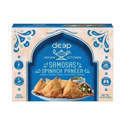 Deep Indian Kitchen  Spinach Paneer Samosas With Chutney