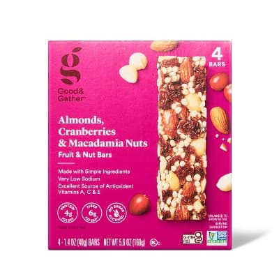 Almonds , Cranberries And Macadamia Fruit And Nut Bars  Good &#38; Gather&#8482;