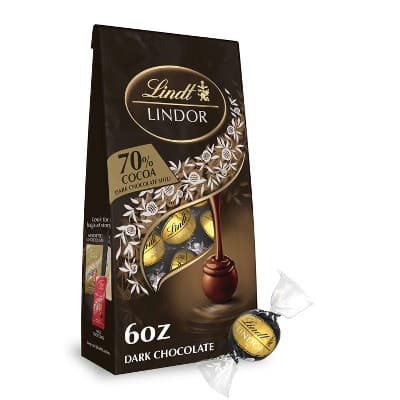 Lindt Lindor 70% Extra Dark Chocolate Candy Truffles
