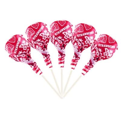 Red Candy Strawberry Dum Dums Lollipops