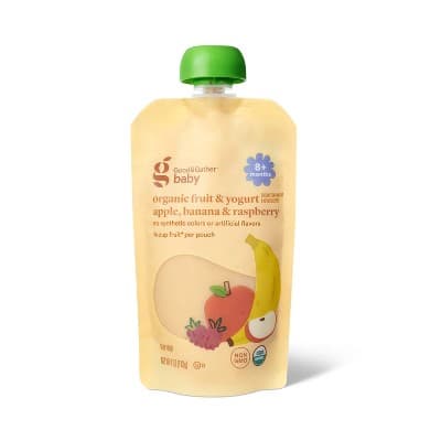 Organic Apple Banana Raspberry Yogurt Baby Food Pouch - Good &#38; Gather&#8482;