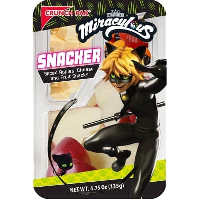 Crunchpak Disney Miraculous Tray With Apples, Cheese &#38; Fruit Chews Snacker