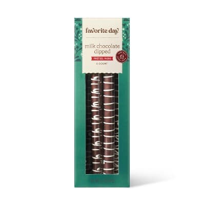 Holiday Milk Chocolate Dipped Pretzel Rods - / - Favorite Day&#8482;