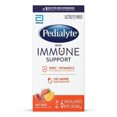 Pedialyte Immune Support Electrolyte Powder - Fruit Punch