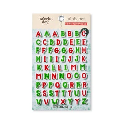 Red And Green Alphabet Candy Card Icing Decorations - Favorite Day&#8482;
