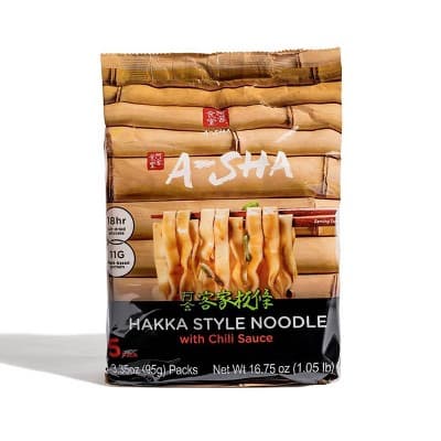 A-Sha Foods Hakka Wide Noodles With Chili Sauce