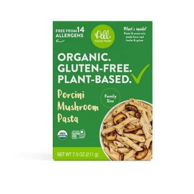 All Clean Food Organic Dinner Done Porcini Mushroom Pasta