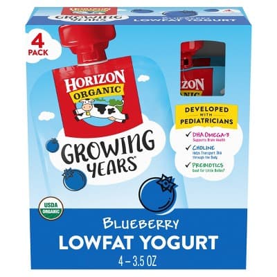 Horizon Organic Growing Years Low Fat Blueberry Kids&#39; Yogurt With Dha Omega-3 And Choline 
