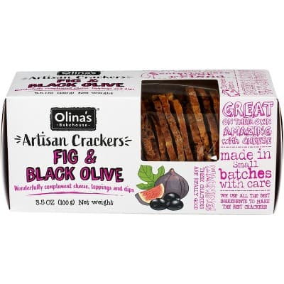 Olina'S Bakehouse Artisan Crackers, Fig & Black Olive