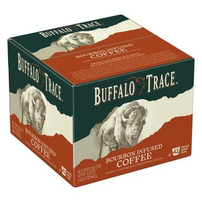 Buffalo Trace Natural Bourbon Infused Coffee, Naturally Flavored, Single Serve Coffee