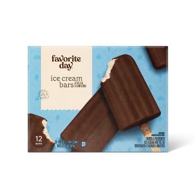 Favorite Day Ice Cream Bars Vanilla-Flavored Ice Cream Dipped In Chocolate-Flavored Coating