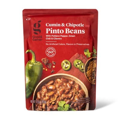 Cumin &#38; Chipotle Pinto Beans Microwavable Pouch - Good &#38; Gather&#8482;