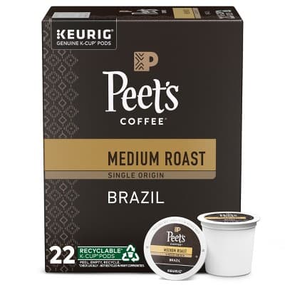 Peet&#39;S Brazil Single Origin Medium Roast Coffee - Keurig K-Cup
