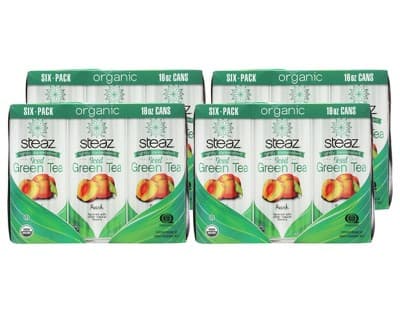 Steaz Green Tea Soda Antioxidant Brew Peach