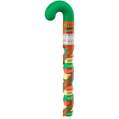 Reese&#39;S Peanut Butter Cups Holiday Candy Filled Plastic Cane Miniatures