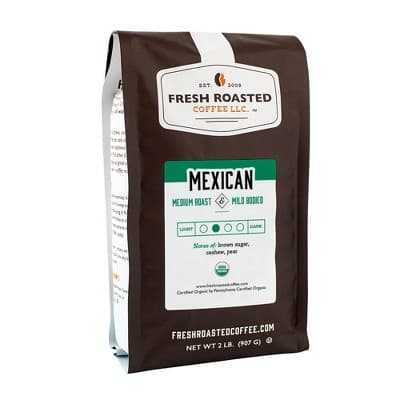 Fresh Roasted Coffee, Organic Mexican Coffee, Medium Roast Whole Bean