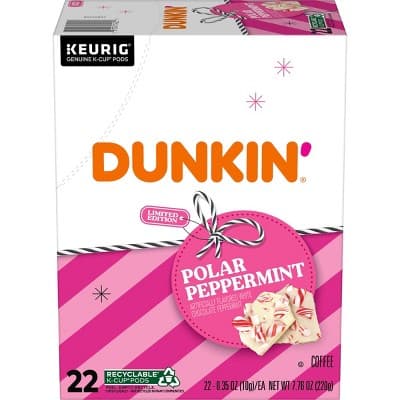 Dunkin&#39; Donuts Polar Peppermint Medium Roast Coffee - Keurig K-Cup Pods