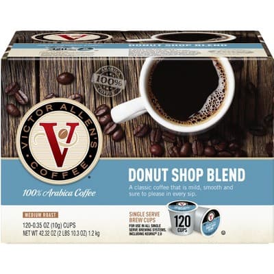 Victor Allen&#39;S Coffee Donut Shop Blend Single Serve Coffee Pods Medium Roast Coffee