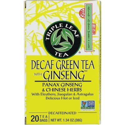 Triple Leaf Tea Decaf Green Tea With Ginseng