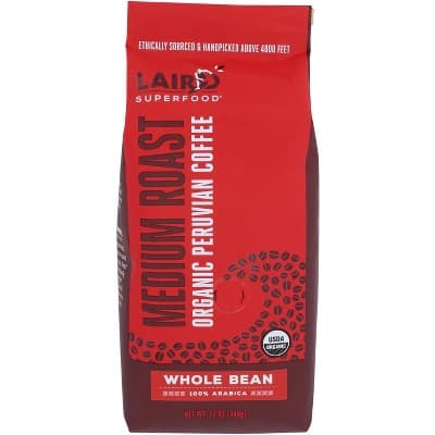Laird Superfood Coffee Whole Bean Medium Roast