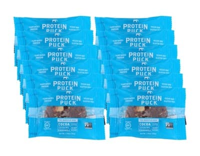 Protein Puck Mini Cocoa Cashews Cinnamon Plant-Based Protein Bar - 12 Bars