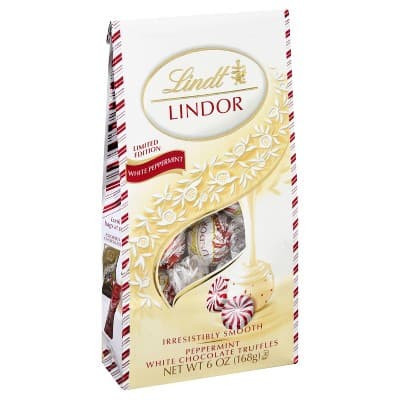 Lindt Lindor Holiday Peppermint White Chocolate Truffles