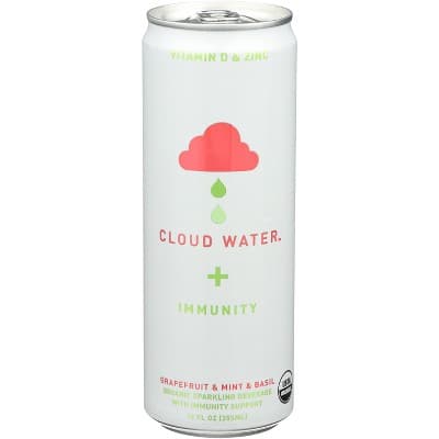 Cloud Water Sparkling Beverage Grapefruit Mint & Basil Organic
