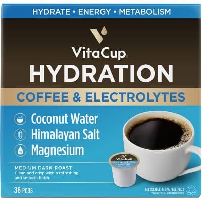 Vitacup Hydration Coffee Pods W/ Electrolytes &#38; Magnesium Medium Roast Coffee