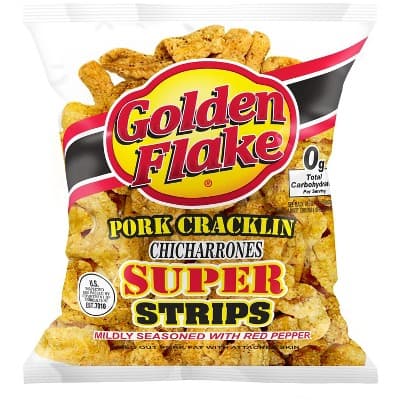 Golden Flake Red Pepper Super Strips Fried Pork Skins