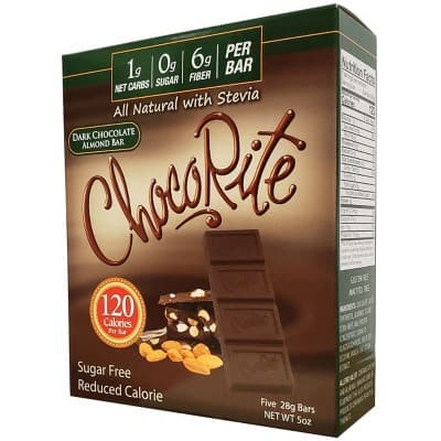 Chocorite Chocorite Dark Chocolate Almond Bars, Sugar Free, Box Of