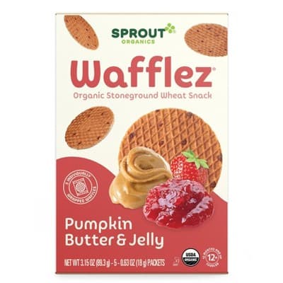 Sprout Foods Organic Pumpkin Butter &#38; Jelly Wafflez Toddler Snacks