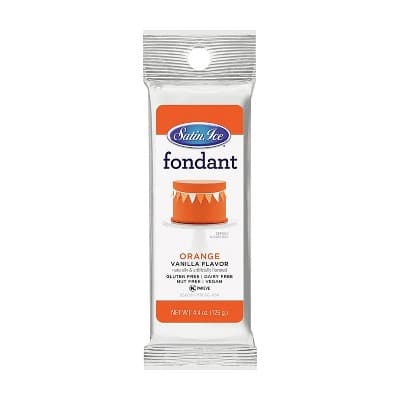 Satin Ice Packaged Fondant, Vanilla Flavor, Orange