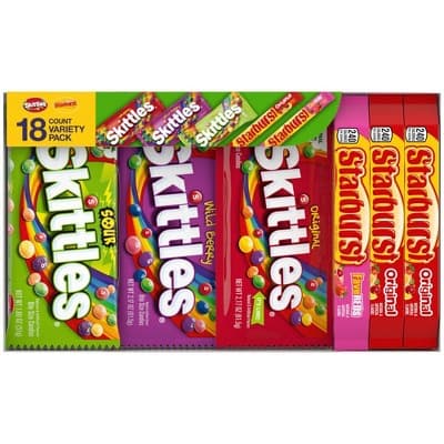 Skittles & Starburst Variety Pack Chewy Candy Assortment