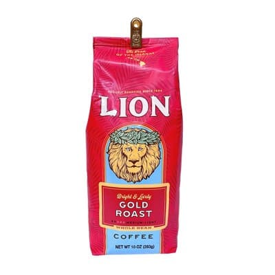 Lion Coffee Lion Gold Medium Roast Whole Bean Coffee