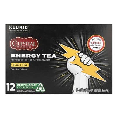 Celestial Seasonings Energy Tea, Black Tea, 12 K-Cup Pods