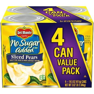 Del Monte Sliced Pears No Sugar Added